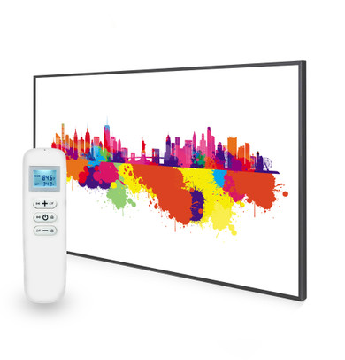 795x1195 New York Skyline Splash Picture Nexus Wi-Fi Infrared Heating Panel 900W - Electric Wall Panel Heater
