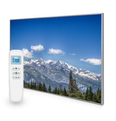 995x1195 Mountain Tops Picture Nexus Wi-Fi Infrared Heating Panel 1200W - Electric Wall Panel Heater