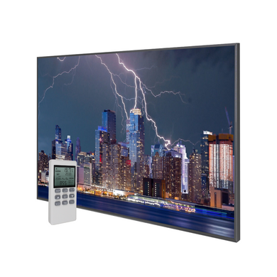 995x1195 Thunderstorm Image NXT Gen Infrared Heating Panel 1200W Black Frame - Grade B
