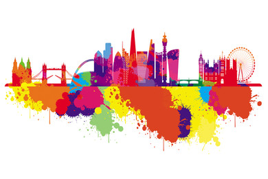 300W London Skyline Splash Picture Prime Infrared Heating Panel 600 x 400 - Electric Wall Panel Heater