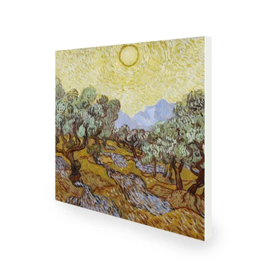 450W Olive Trees with Yellow Sky and Sun Picture Prime Infrared Heating Panel 600 x 600 - Electric Wall Panel Heater