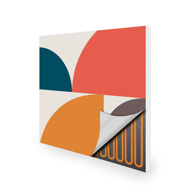 450W Abstract Circles Picture Prime Infrared Heating Panel 600 x 600 - Electric Wall Panel Heater