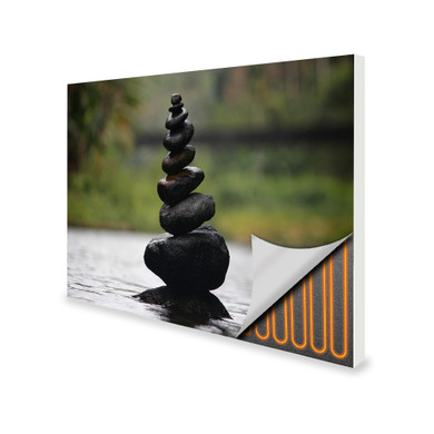 700W Water Pebbles Picture Prime Infrared Heating Panel 900 x 600 - Electric Wall Panel Heater