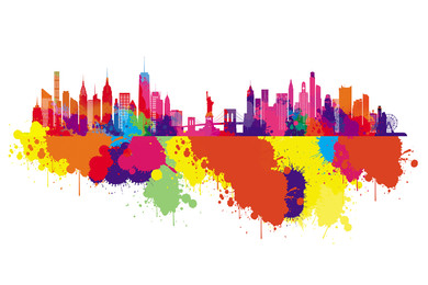 700W New York Skyline Splash Picture Prime Infrared Heating Panel 900 x 600 - Electric Wall Panel Heater