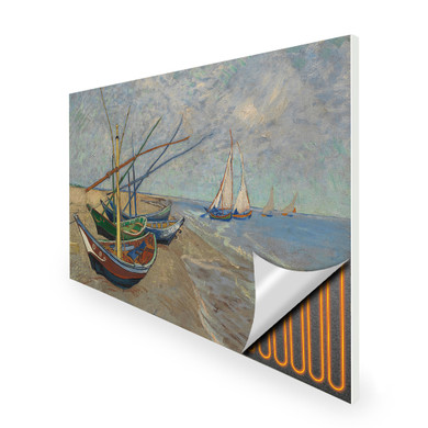 1100W Fishing Boats on the Beach at Saintes Maries Picture Prime Infrared Heating Panel 1100 x 700 - Electric Wall Panel Heater
