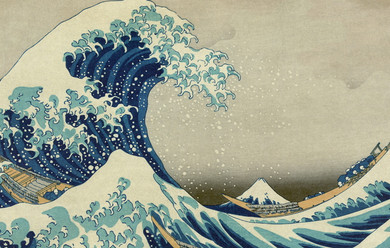 1100W Great Wave off Kanagawa Picture Prime Infrared Heating Panel 1100 x 700 - Electric Wall Panel Heater