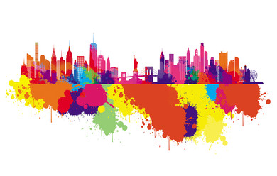 1100W New York Skyline Splash Picture Prime Infrared Heating Panel 1100 x 700 - Electric Wall Panel Heater