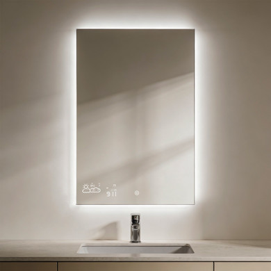 260W LED Backlit Vertical Mirrored Wi-Fi Infrared Heating Panel - Electric Panel Heater