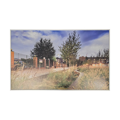 GRADE C - 580W Suburban Evening NXT Gen Infrared Heating Panel White Frame 595 x 1195 - Electric Panel Heater