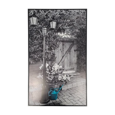 GRADE B - 580w Lampost Image Classic Infrared Heating Panel Black Frame 595 x 995 - Electric Panel Heater