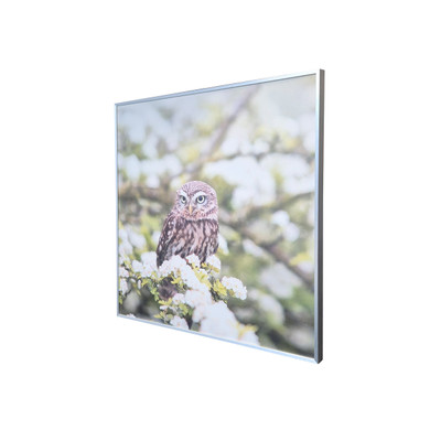 GRADE B - 350W Owl In the Spring NXT Gen Infrared Heating Panel - Electric Panel Heater Black Frame