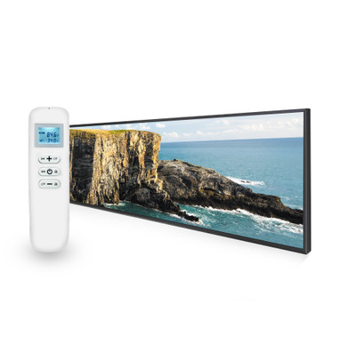 BRAND NEW - 350W UltraSlim Nexus Edge of the Land Picture Infrared Heating Panel - Electric Panel Heater Black Frame
