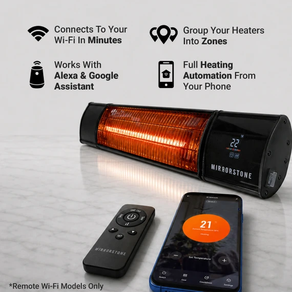1.2kW Athena Wi-Fi Remote Controllable Infrared Bar Heater with Motion Sensor