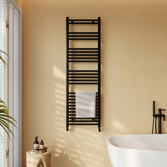 ECO-RAIL Electric Heated Towel Rail with Analogue Heating Element in Anthracite (Choice Of Size)