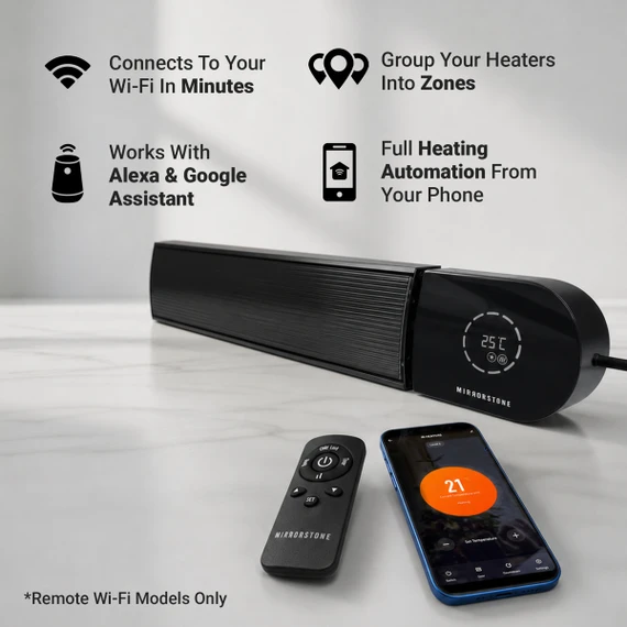 1.8kW Ionis Infrared Bar Heater (Black & White, Wi-Fi Option)