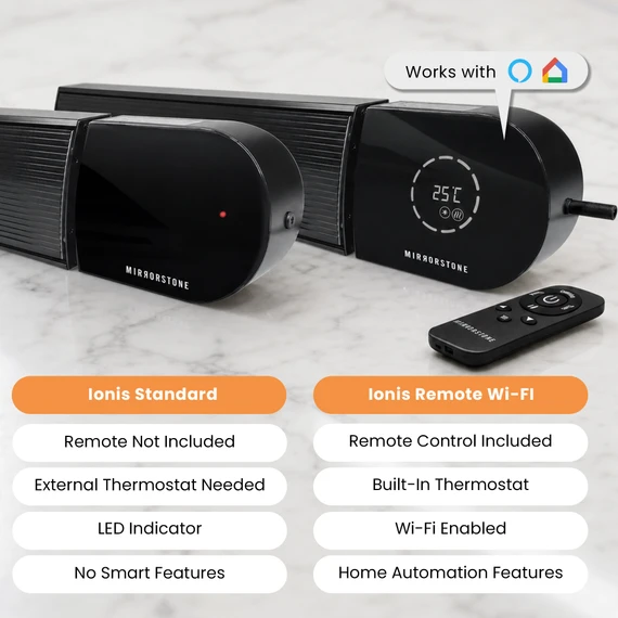 3kW Ionis Infrared Bar Heater (Black & White, Wi-Fi Option)