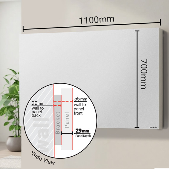 Mirrorstone 1100W Prime Infrared Heating Panel With Thermostat