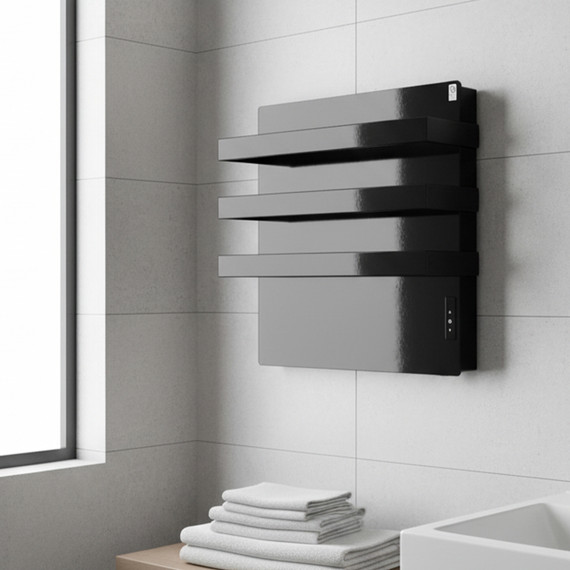 500W Quartz Glass Wi-Fi Towel Rail Infrared Heating Panel (Available in Black or White) - Electric Panel Heater