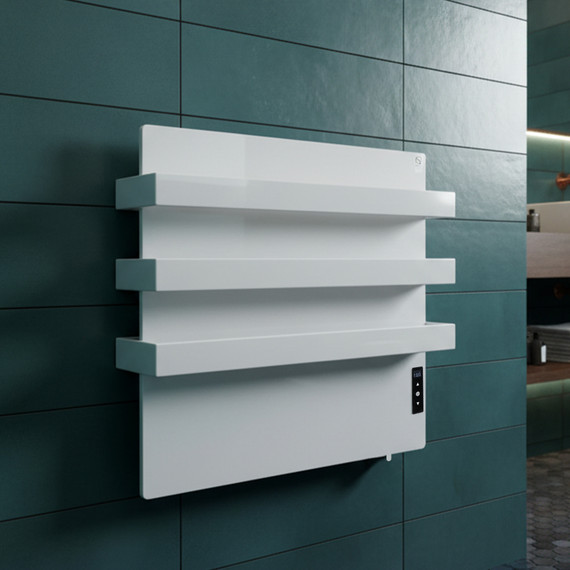 500W Quartz Glass Wi-Fi Towel Rail Infrared Heating Panel (Available in Black or White) - Electric Panel Heater