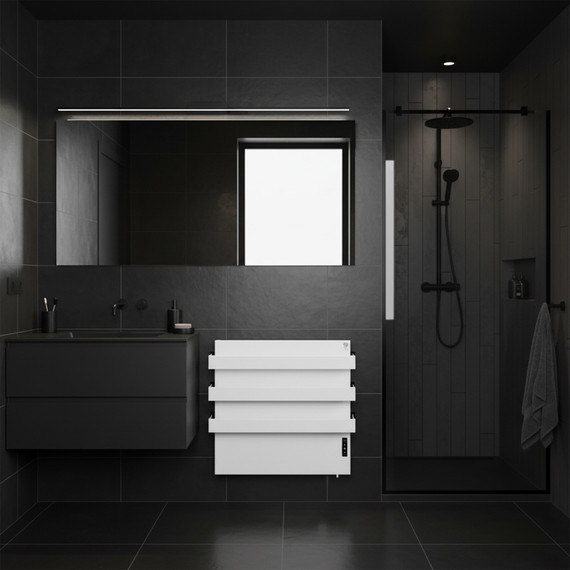 500W Quartz Glass Wi-Fi Towel Rail Infrared Heating Panel (Available in Black or White) - Electric Panel Heater