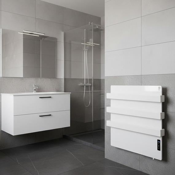 500W Quartz Glass Wi-Fi Towel Rail Infrared Heating Panel (Available in Black or White) - Electric Panel Heater