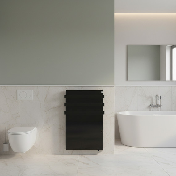 900W Quartz Glass Wi-Fi Towel Rail Infrared Heating Panel (Available in Black or White) - Electric Panel Heater