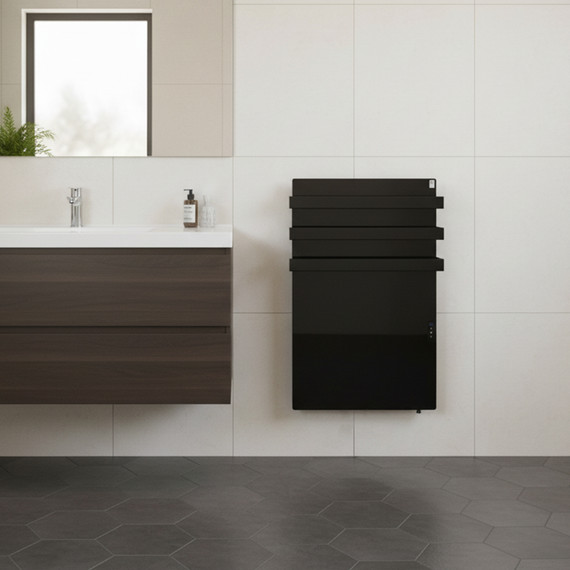 900W Quartz Glass Wi-Fi Towel Rail Infrared Heating Panel (Available in Black or White) - Electric Panel Heater