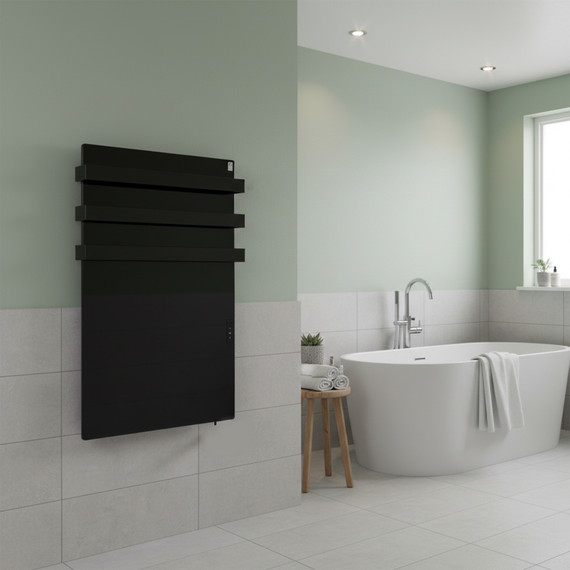 900W Quartz Glass Wi-Fi Towel Rail Infrared Heating Panel (Available in Black or White) - Electric Panel Heater