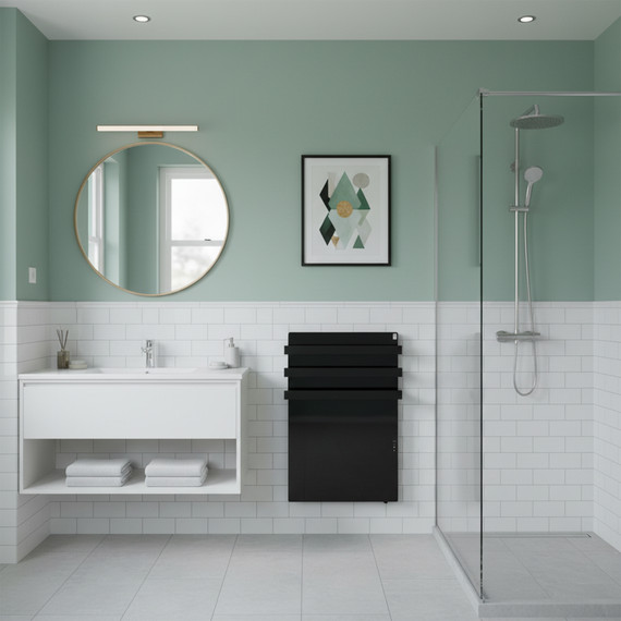 900W Quartz Glass Wi-Fi Towel Rail Infrared Heating Panel (Available in Black or White) - Electric Panel Heater