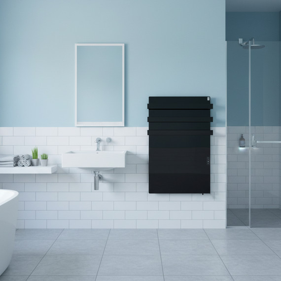 900W Quartz Glass Wi-Fi Towel Rail Infrared Heating Panel (Available in Black or White) - Electric Panel Heater