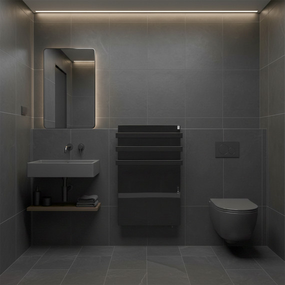 900W Quartz Glass Wi-Fi Towel Rail Infrared Heating Panel (Available in Black or White) - Electric Panel Heater