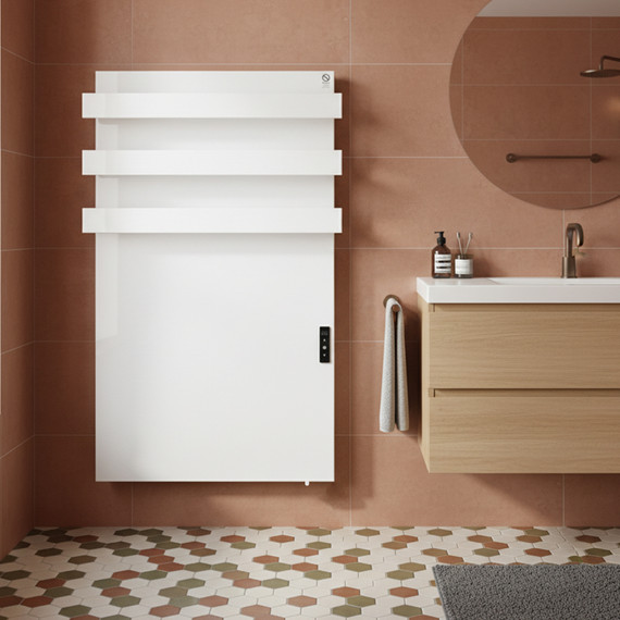 900W Quartz Glass Wi-Fi Towel Rail Infrared Heating Panel (Available in Black or White) - Electric Panel Heater