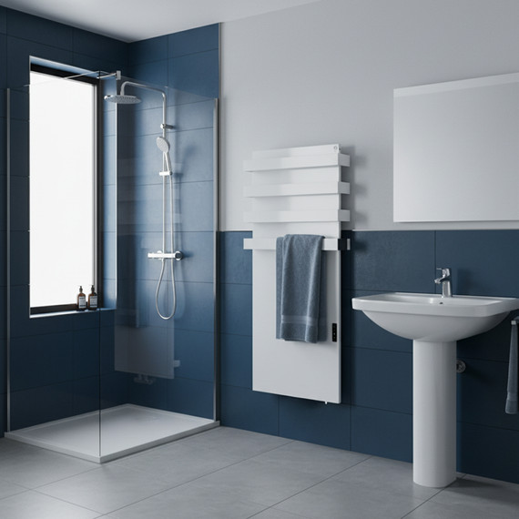900W Quartz Glass Wi-Fi Towel Rail Infrared Heating Panel (Available in Black or White) - Electric Panel Heater