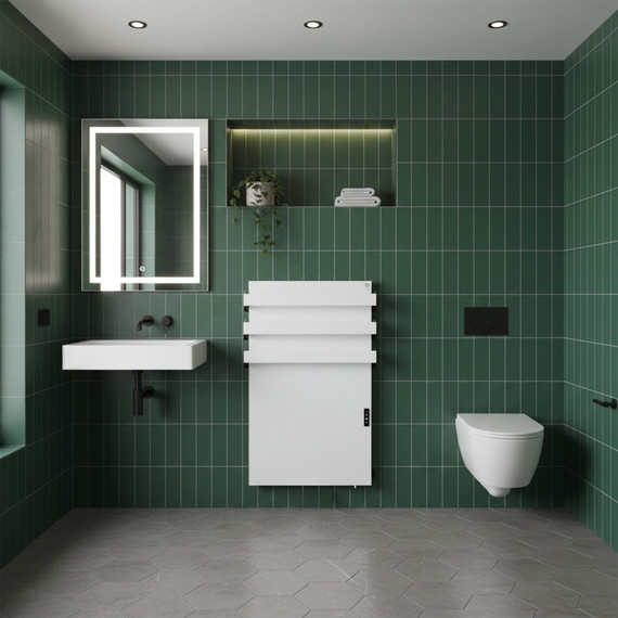 900W Quartz Glass Wi-Fi Towel Rail Infrared Heating Panel (Available in Black or White) - Electric Panel Heater