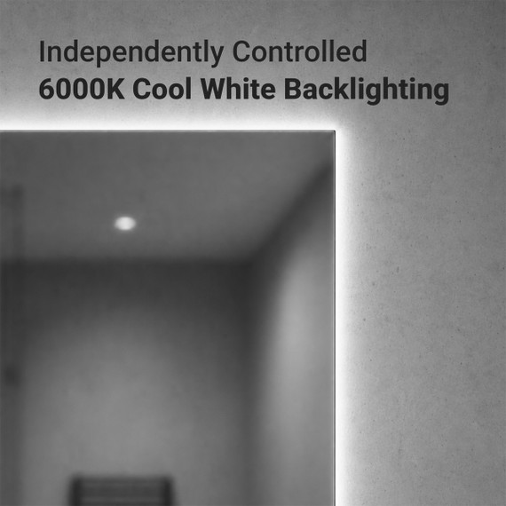 260W LED Backlit Mirrored Infrared Heating Panel - Electric Panel Heater