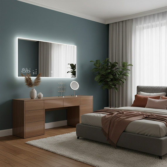 360W LED Backlit Mirrored Infrared Heating Panel - Electric Panel Heater