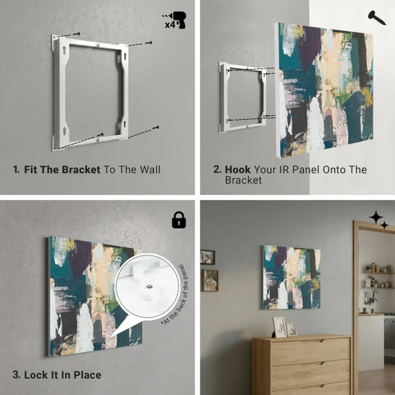 550W Classic Abstract Picture Prime Infrared Heating Panel 1200 x 400 - Electric Wall Panel Heater
