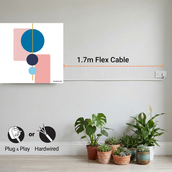 550W Abstract Geometry Picture Prime Infrared Heating Panel 1200 x 400 - Electric Wall Panel Heater