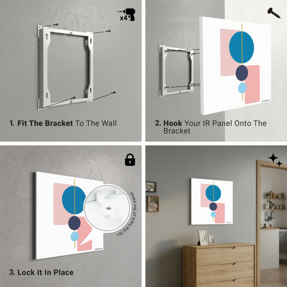 550W Abstract Geometry Picture Prime Infrared Heating Panel 1200 x 400 - Electric Wall Panel Heater