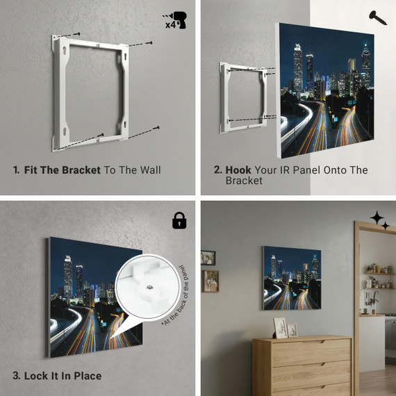 900W City Rush Picture Prime Infrared Heating Panel 1200 x 600 - Electric Wall Panel Heater