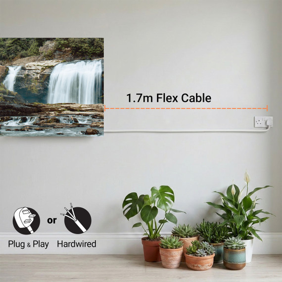 900W Waterfalls Picture Prime Infrared Heating Panel 1200 x 600 - Electric Wall Panel Heater