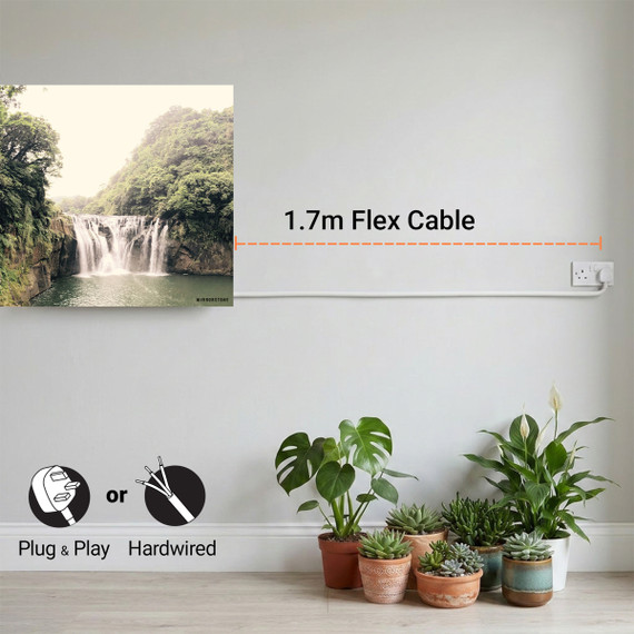 900W Forest Waterfall Picture Prime Infrared Heating Panel 1200 x 600 - Electric Wall Panel Heater