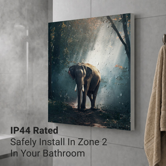 900W Jungle Elephant Picture Prime Infrared Heating Panel 1200 x 600 - Electric Wall Panel Heater