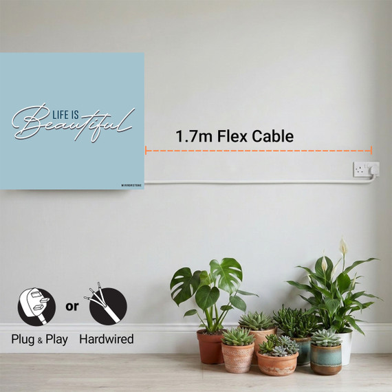 550W Life Is Beautiful Picture Prime Infrared Heating Panel 1200 x 400 - Electric Wall Panel Heater