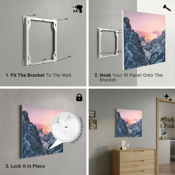 900W Valley at Dusk Picture Prime Infrared Heating Panel 1200 x 600 - Electric Wall Panel Heater