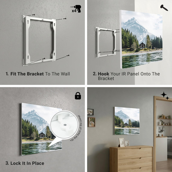 900W Swiss Chalet Picture Prime Infrared Heating Panel 1200 x 600 - Electric Wall Panel Heater