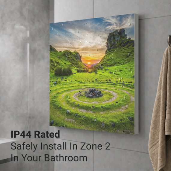 900W Mysterious Cairn Picture Prime Infrared Heating Panel 1200 x 600 - Electric Wall Panel Heater