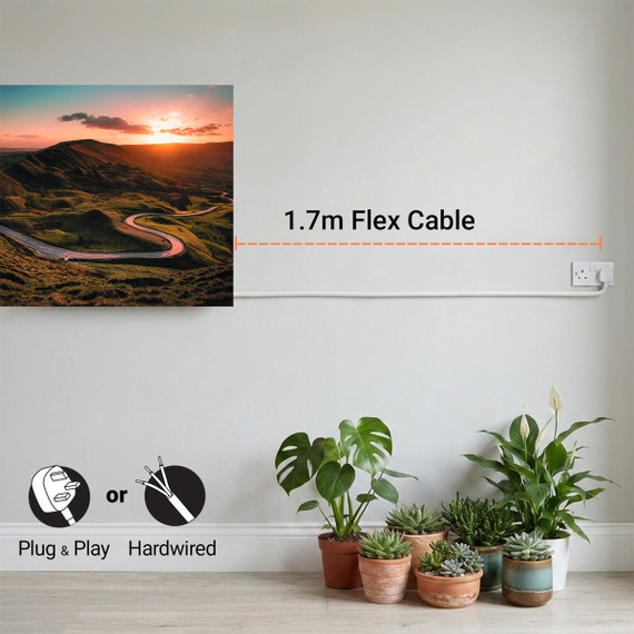 900W Rural Sunset Picture Prime Infrared Heating Panel 1200 x 600 - Electric Wall Panel Heater