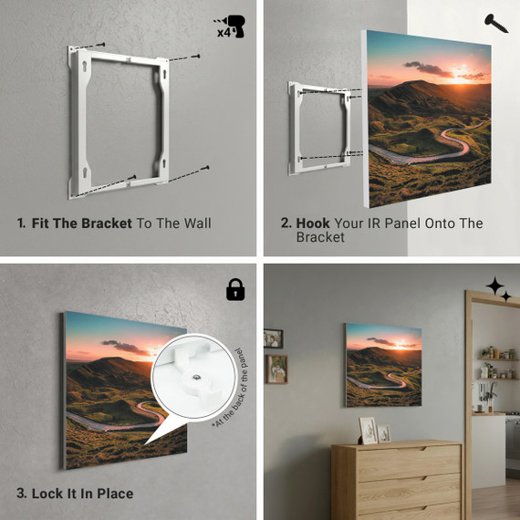 900W Rural Sunset Picture Prime Infrared Heating Panel 1200 x 600 - Electric Wall Panel Heater