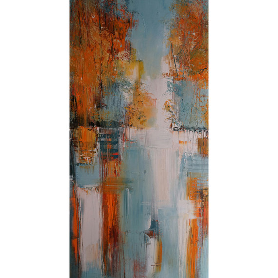 900W Autumn Lake Paint Picture Prime Infrared Heating Panel 1200 x 600 - Electric Wall Panel Heater
